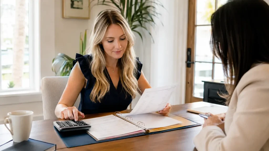 Jacksonville home buyer reviewing estimated closing costs and cash to close with a real estate professional